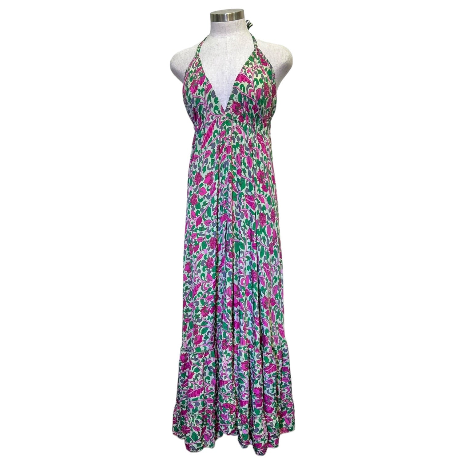 Printed Polyester Long Halter Dress (3256) Karma Highway Printed Polyester Long Halter Dress (3256) Karma Highway