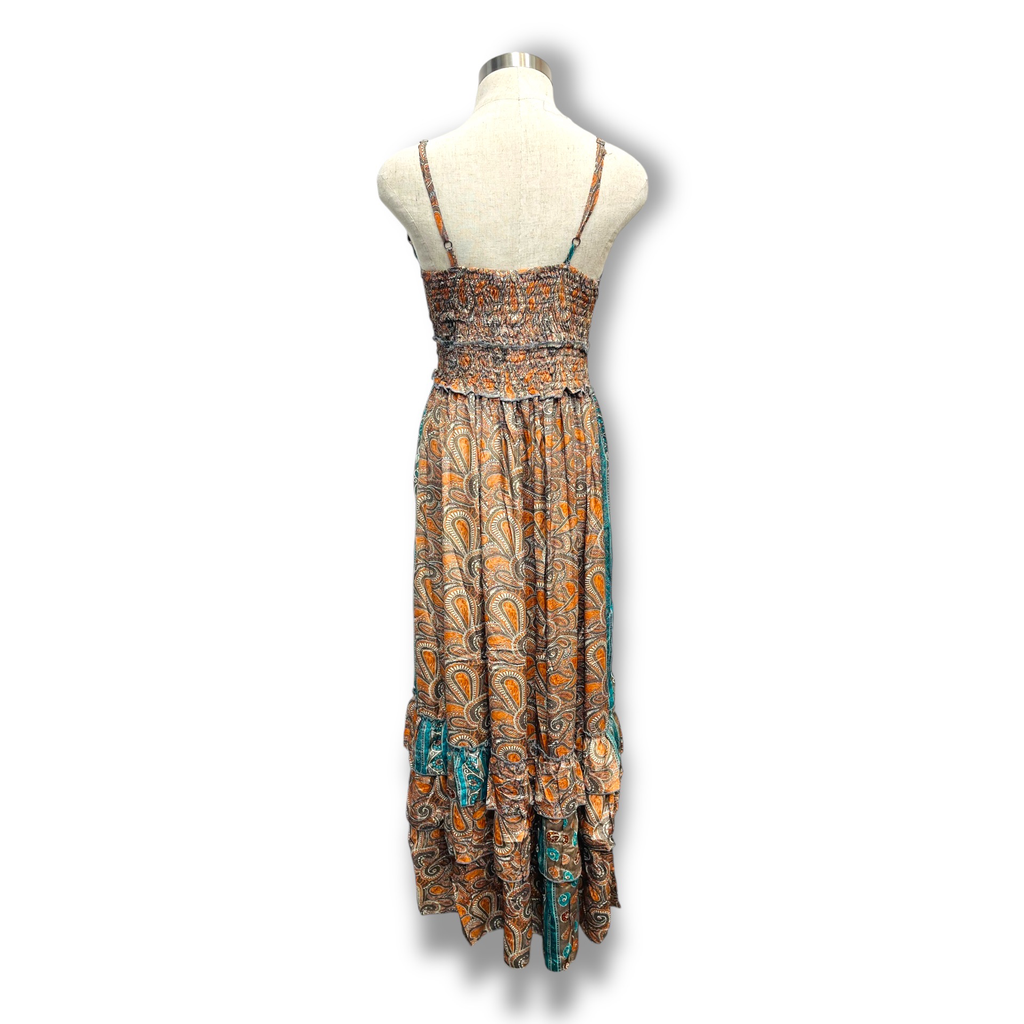 Polyester Printed Long Halter Dress (3087)