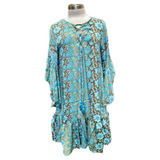 Printed Open Back Polyester Short Dress (3244)