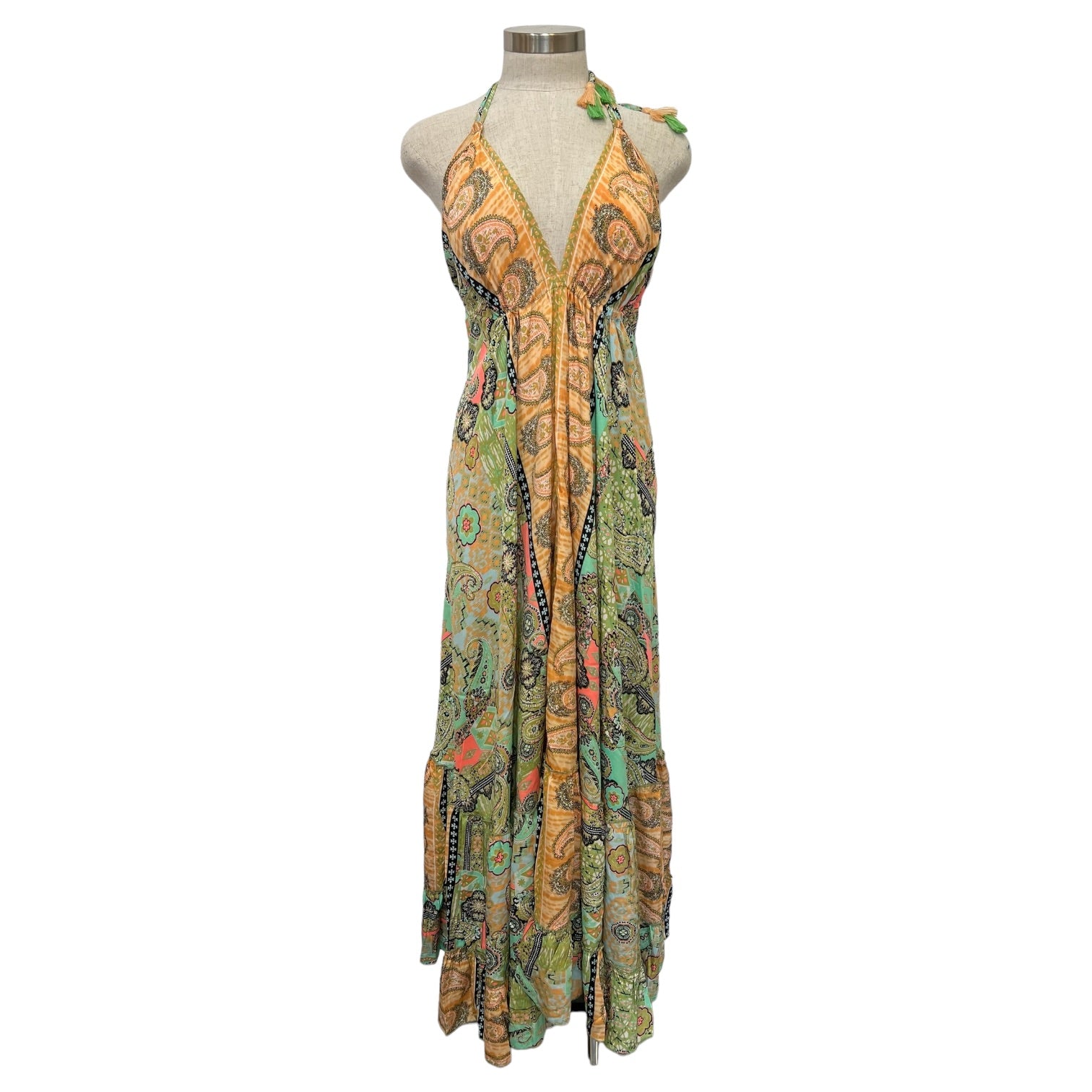 Printed Polyester Long Halter Dress (3256) Karma Highway Printed Polyester Long Halter Dress (3256) Karma Highway