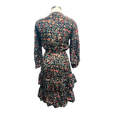Printed Polyester Short Dress with Front Tie (3437)