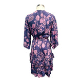 Printed Polyester Short Dress with Front Tie (3437)