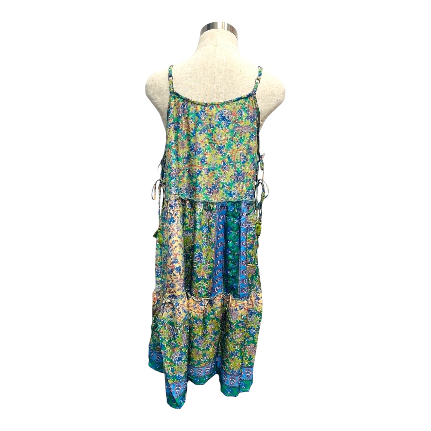 Printed Polyester Short Dress with Embroidery (3445)