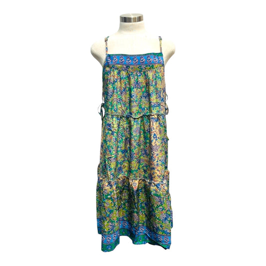 Printed Polyester Short Dress with Embroidery (3445)