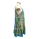 Printed Polyester Short Dress with Embroidery (3445)