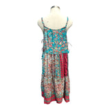 Printed Polyester Short Dress with Embroidery (3445)