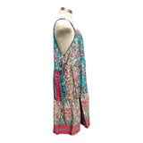 Printed Polyester Short Dress with Embroidery (3445)
