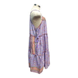 Printed Polyester Short Dress with Embroidery (3445)