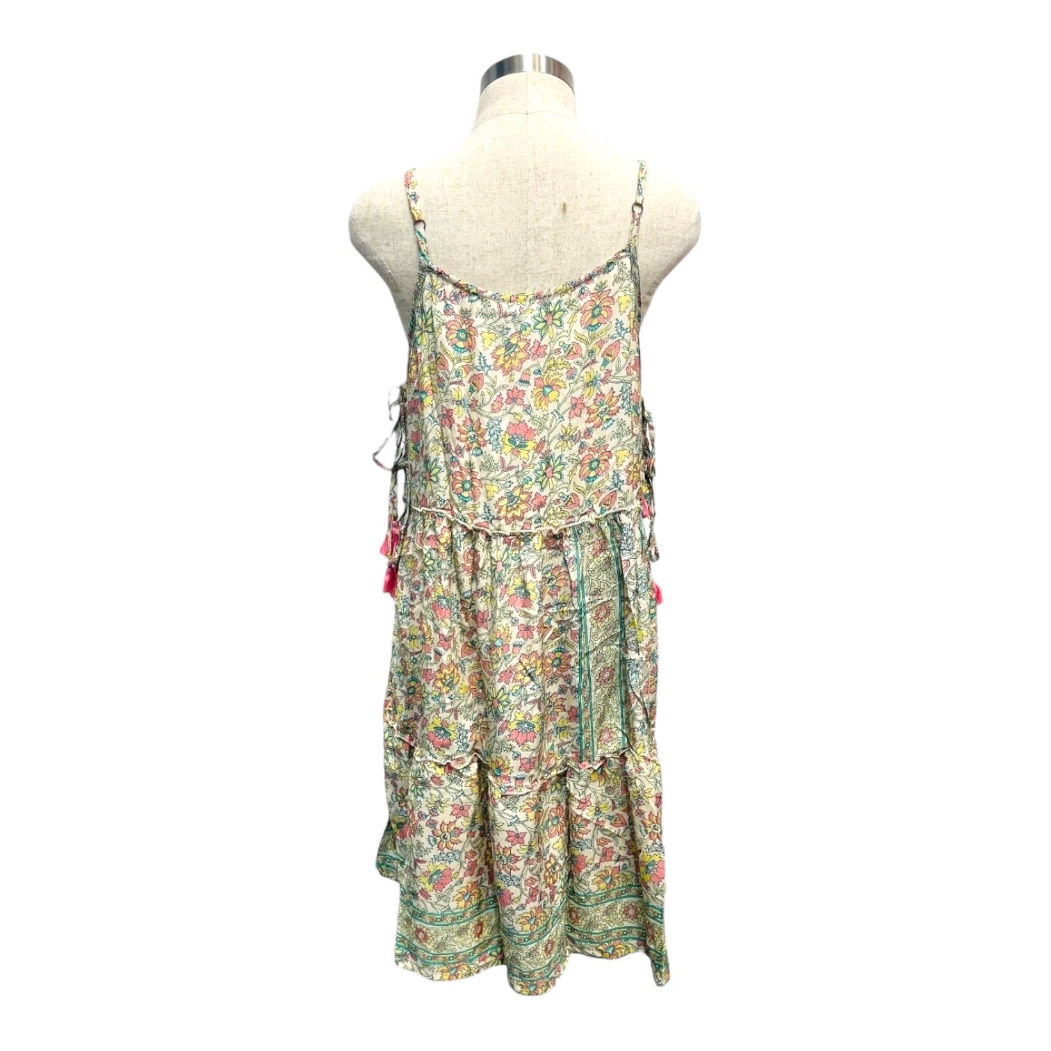 Printed Polyester Short Dress with Embroidery (3445)