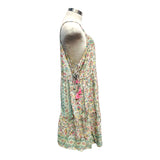 Printed Polyester Short Dress with Embroidery (3445)