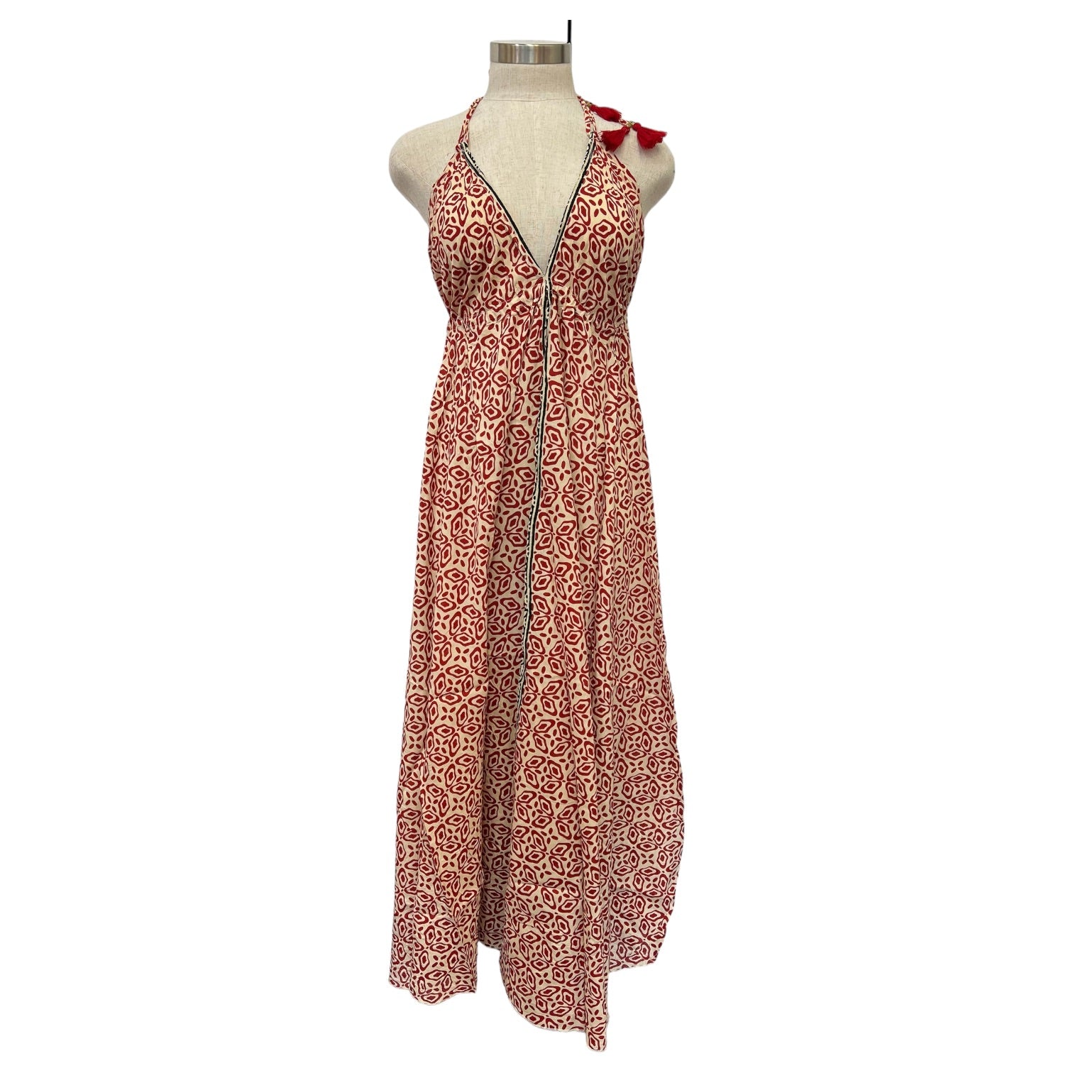 Cotton Block Print Long Halter Dress (3500) Karma Highway Cotton Block Print Long Halter Dress (3500) Karma Highway