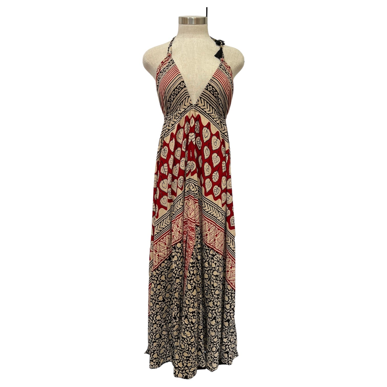 Cotton Block Print Long Halter Dress (3500) Karma Highway Cotton Block Print Long Halter Dress (3500) Karma Highway